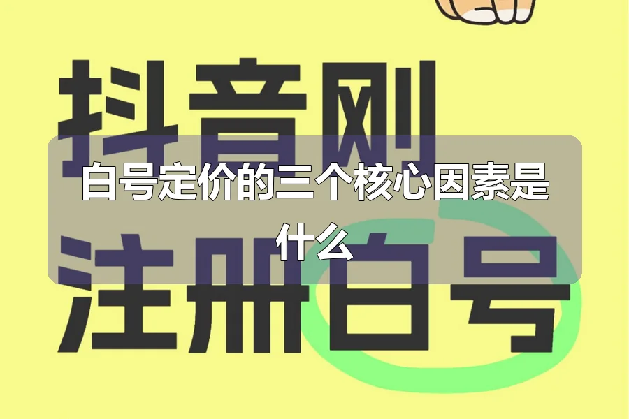 白号定价的三个核心因素是什么